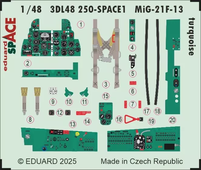 Eduard 3DL48250 MiG-21F-13 turquoise SPACE (EDU) 1/48