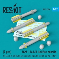 Reskit 72326 AGM-114A/B Hellfire missile (4 pcs.) 1/72