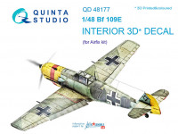 Quinta studio QD48177 Bf 109E (для модели Airfix) 3D Декаль интерьера кабины 1/48