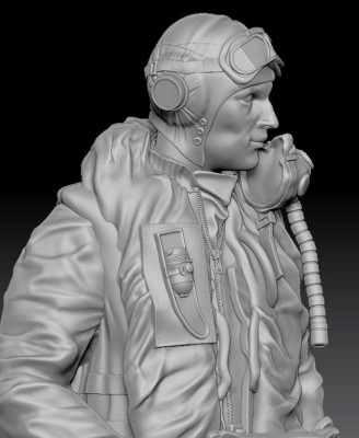Aims AIMS48F002 RAF/FAA/Fleet Air Arm pilot 1950's (set of two figure - one with flying helmet the other with FAA/Fleet Air Arm peaked cap 1/48
