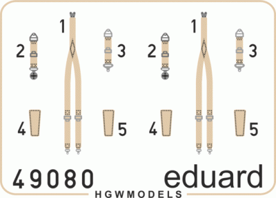 Eduard 49080 Seatbelts RAF WWII late SUPER FABRIC 1/48