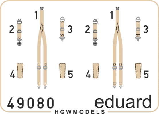 Eduard 49080 Seatbelts RAF WWII late SUPER FABRIC 1/48