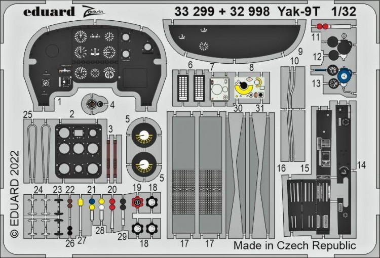 Eduard 32478 SET Yak-9T landing flaps (ICM) 1/32