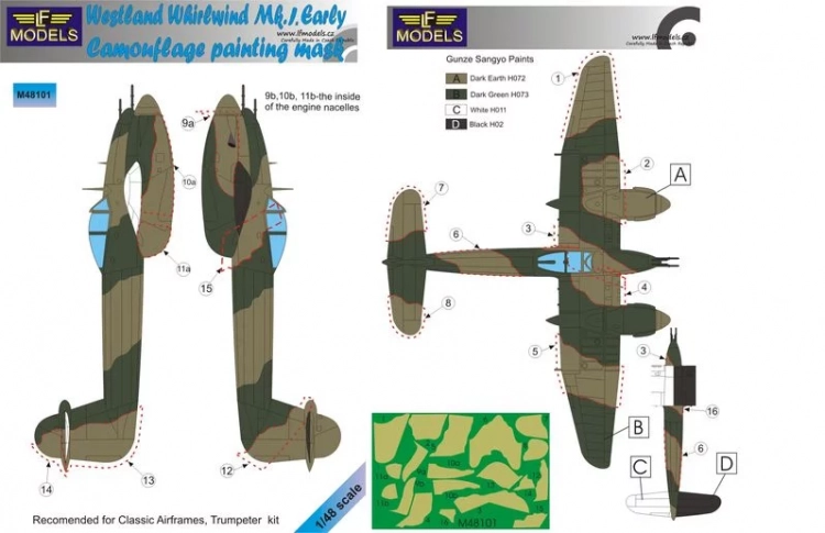Lf Model M48101 Mask Westl.Whirlwind Mk.I early Camouflage p. 1/48