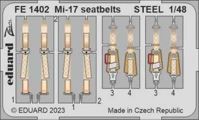 Eduard FE1402 Mi-17 seatbelts STEEL (TRUMP) 1/48