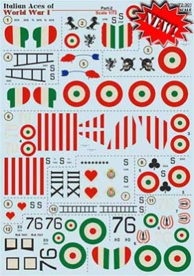 Print Scale 72-301 Italian Aces of WWI - part 2 (wet decals) 1/72