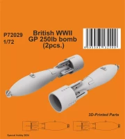 CMK P72029 British WWII GP 250lb. bomb, 2 pcs. (3D-Pr.) 1/72