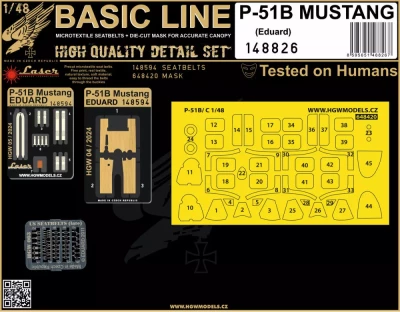 HGW 148826 P-51B Mustang (EDU) BASIC LINE 1/48