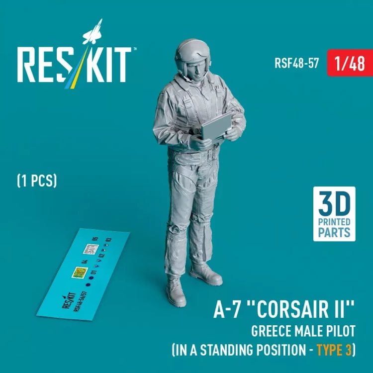 Reskit F48057 A-7 'Corsair II' Greece male pilot standing 3 1/48