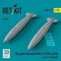 Reskit U32127 150 gallon fuel tank AERO 1C USN&USMC (2 pcs) 1/32