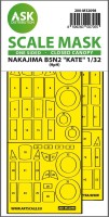 Art Scale 200-M32098 Nakajima B5N2 Kate closed canopy - wheels and canopy frame paint masks (outside only) 1/32