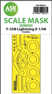 Art Scale 200-M48212 Lockheed-Martin F-35B Lightning II wheels and canopy frame paint mask (outside only) 1/48