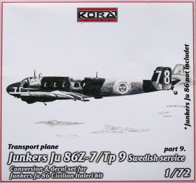Kora Model C7235 Ju 86Z-7/Tp 9 Swedish - Conv.set (Part IX.) 1/72