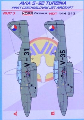 Kora Model NDT144013 Avia S-92 Turbina Part 3 декали 1/144