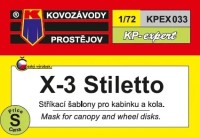 Kovozavody Prostejov EX033 Canopy&wheel mask X-3 Stiletto 1/72
