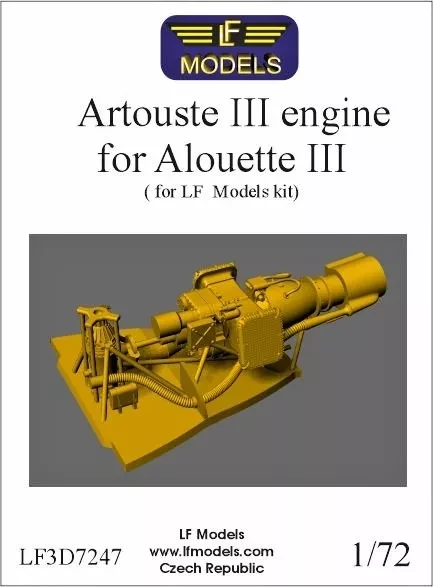 Lf Model 3D7247 Artouste III Engine for Alouette III (LF) 1/72