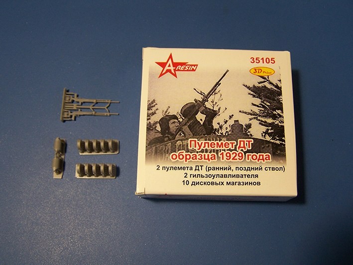 A-resin 35105 Пулеметы ДТ образца 1929года( 2 пулемета, 2 гильзоулавлевателя, 10 дисковых магазинов) 1/35