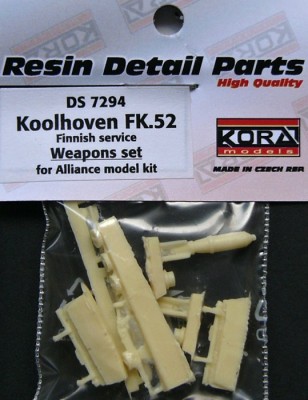 Kora Model DS7294 Koolhoven FK.52 Finnish - Weapons set (ALL) 1/72