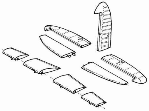 CMK 4260 Mosquito Mk. II/ IV/ VI-Control Surfaces for TAM 1/48