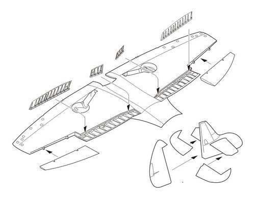 CMK 7238 Spitfire PR Mk.XIX - Control surfaces set for AIRFIX 1/72