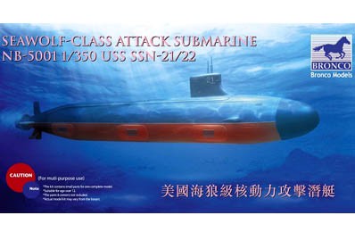 Bronco NB5001 USS SSN Sea-Wolf attack submarine 1/350
