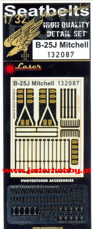 HGW 132087 B-25J Mitchell Seatbelts 1/32