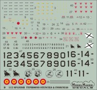 Model Maker Decals D48112 Spanish Typhoons stencils and insignias 1/48