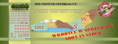 Model Maker Decals D72024 Mikoyan MiG-15UTI/CS-102/SBLim-1/2 in Polish service 1/72