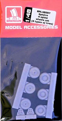 Brengun BRL48097 Spitfire 4-spoke wheels set (3 types) 1/48