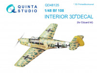 Quinta studio QD48125 Bf108 (Eduard) 3D Декаль интерьера кабины 1/48