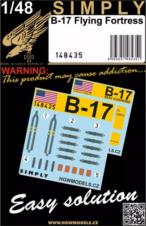 HGW 148435 Seatbelts B-17 Flying Fortress (SIMPLY) II. 1/48