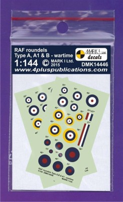 4+ Publications DMK-14446 1/144 Decals RAF roundels - wartime (2 sets)