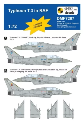 4+ Publications DMF72007 Decals Typhoon T.3 in RAF 1/72