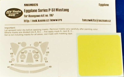 New Ware NWA-M0026 Egglplane Series - Mask P-51 Mustang (HAS - TH7)