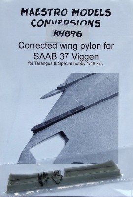 Maestro Models MMCK-4896 1/48 SAAB 37 Viggen corrected wing pylon (TARA)