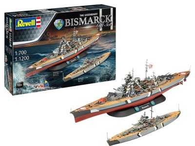 Revell 05637 Gift Set - The Legendary Bismarck 1/700 &amp; 1/200 1/200, 1/700