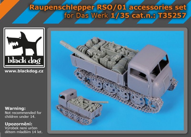 Black Dog BDT35257 Raupenschlepper Ost 9 RSO/01 cargo accessories set (designed to be used with Das Werk kits) 1/35