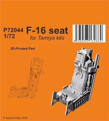 CMK P72044 F-16 seat (TAM) 3D-Printed 1/72