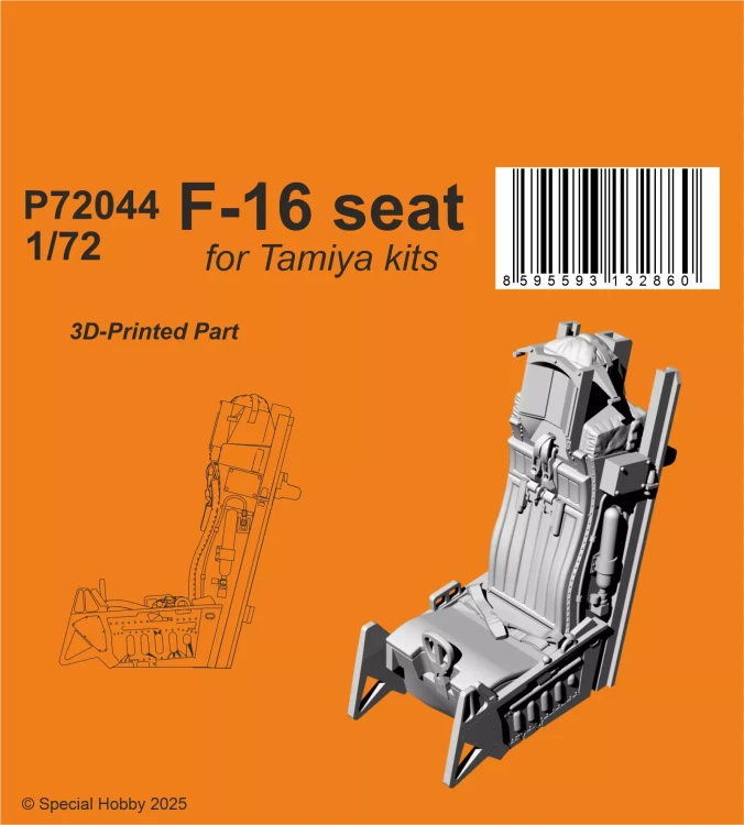 CMK P72044 F-16 seat (TAM) 3D-Printed 1/72