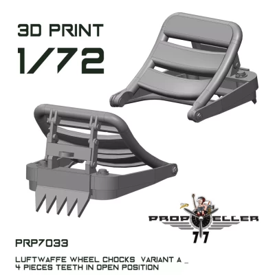 77 Propeller 77PRP-7033 Luftwaffe wheel chocks teeth opened (4 pcs.) 1/72