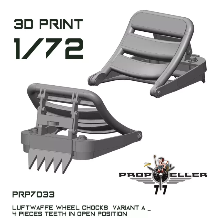 77 Propeller 77PRP-7033 Luftwaffe wheel chocks teeth opened (4 pcs.) 1/72
