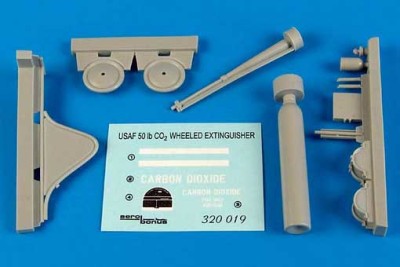 Aerobonus 320019 USAF Flightline 50 lb. CO2 extinguisher - wheeled 1/32