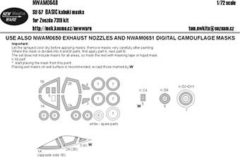 New Ware NWA-M0648 1/72 Mask SU-57 BASIC (ZVEZDA 7319)