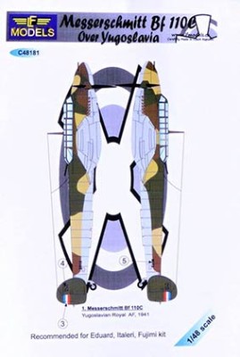 Lf Model C48181 Decals Bf 110C over Yugoslavia (EDU,ITA,FUJI) 1/48