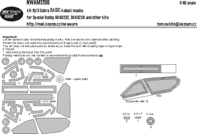 New Ware NWA-M1206 Mask AH-1Q/S Cobra BASIC (SP.HOB.) 1/48