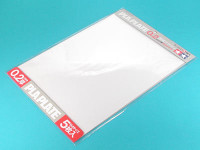 Tamiya 70126 Пластиковые листы (прозрачные) толщиной 0,2мм (5шт.) полистирин 36,4 х 25,7см