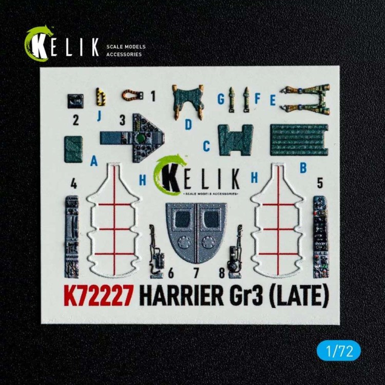 Reskit K72227 Harrier Gr3 (Late)- interior 3D (ITAL) 1/72