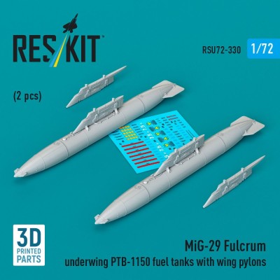 Reskit RSU72-330 MiG-29 Fulcrum underw. PTB-1150 fuel tanks 1/72