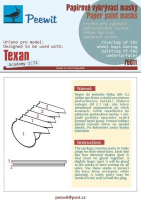 Peewit P75011 Paper paint mask Texan (ACAD) 1/72