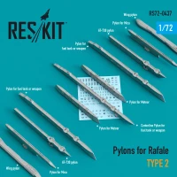 Reskit RS48-437 Pylons for Rafale type 2 1/48
